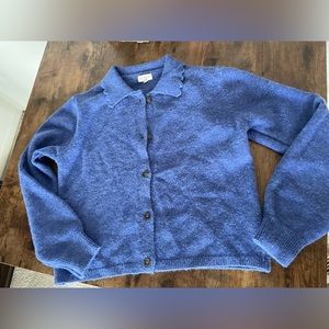 Button down fuzzy sweater